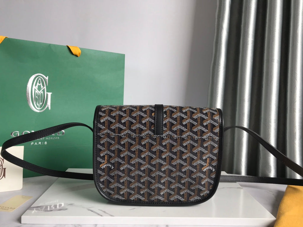GOYARD BELVEDERE PM BAG 21CM BLACK CANVAS