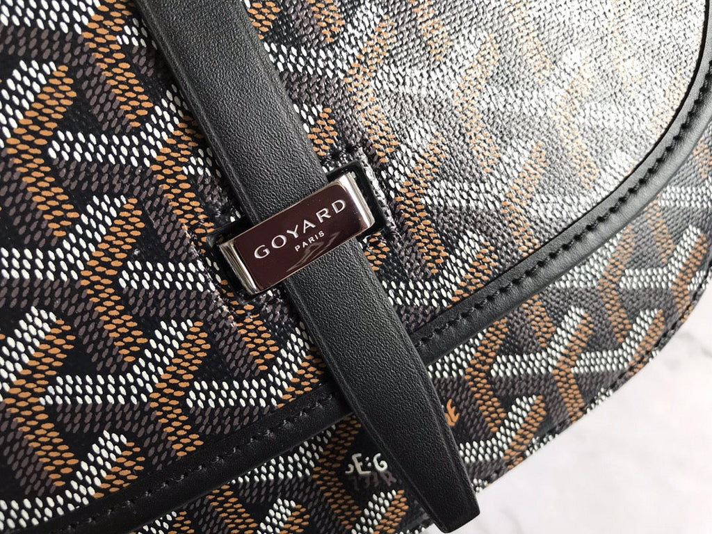 GOYARD BELVEDERE PM BAG 21CM BLACK CANVAS