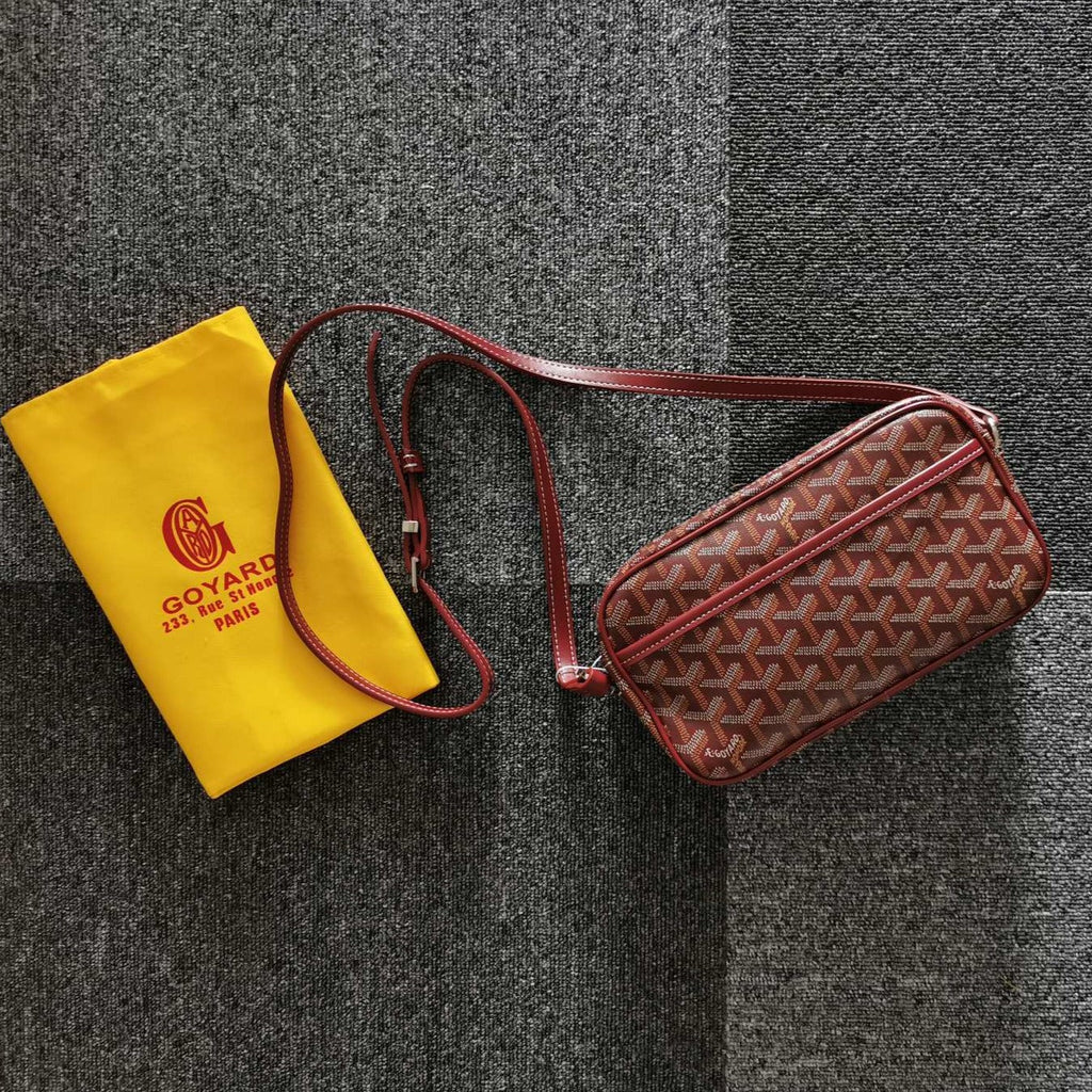 GOYARD CAP-VERT PM BAG 23X8X14CM BURGUNDY CANVAS
