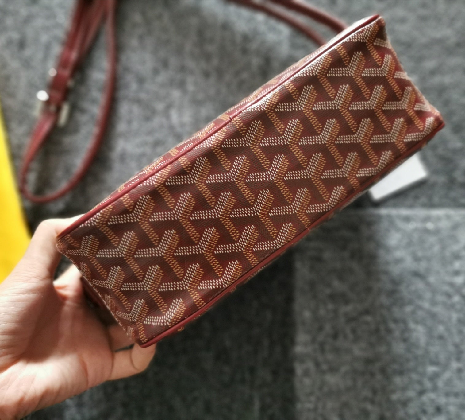 GOYARD CAP-VERT PM BAG 23X8X14CM BURGUNDY CANVAS