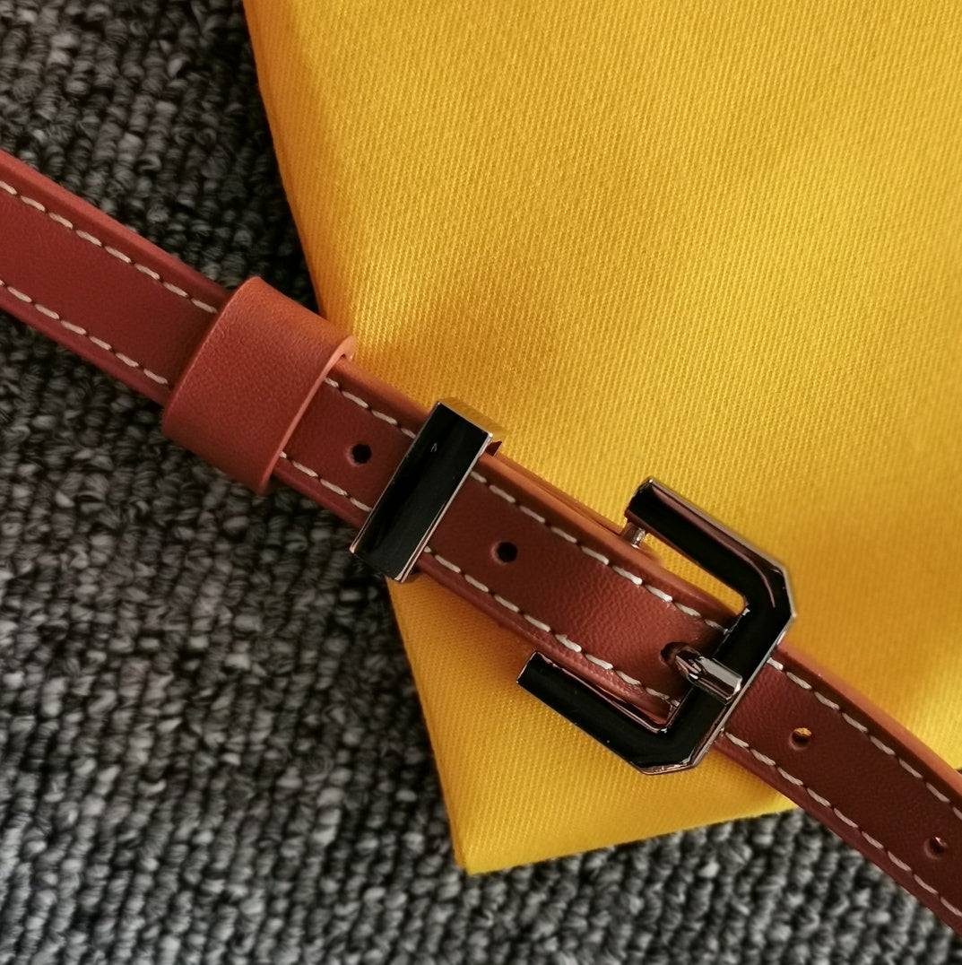 GOYARD CAP-VERT PM BAG 23X8X14CM BLACK AND TAN CANVAS