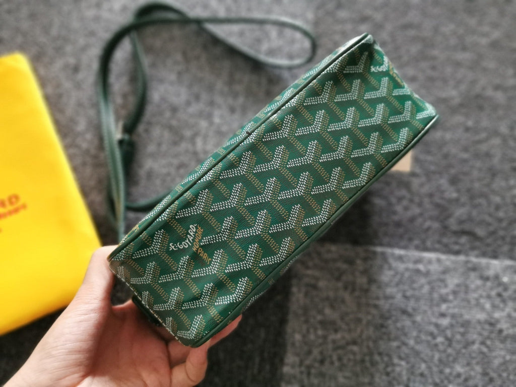 GOYARD CAP-VERT PM BAG 23X8X14CM GREEN CANVAS