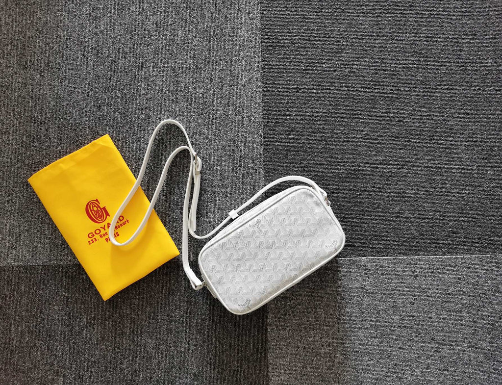 GOYARD CAP-VERT PM BAG 23X8X14CM WHITE CANVAS