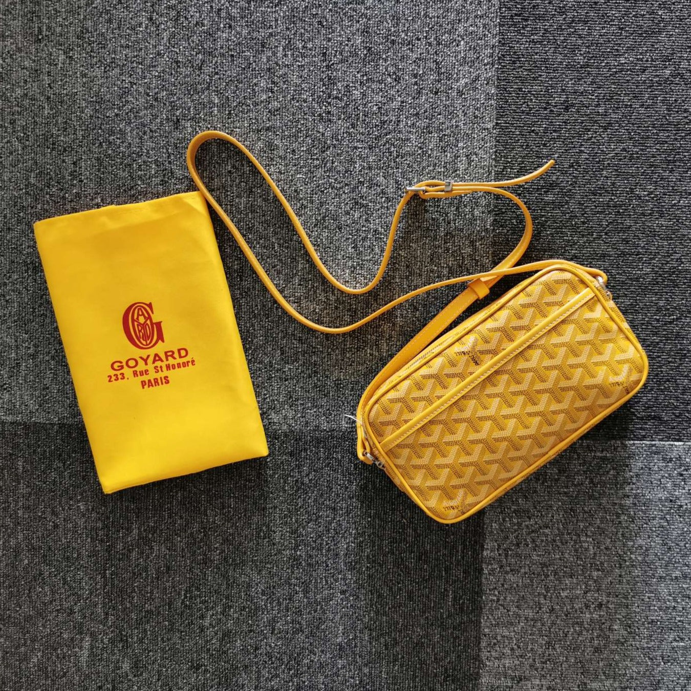 GOYARD CAP-VERT PM BAG 23X8X14CM YELLOW CANVAS