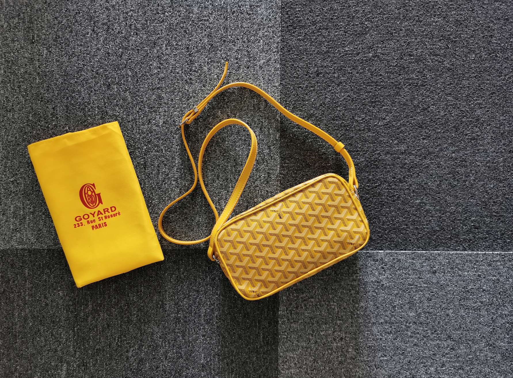 GOYARD CAP-VERT PM BAG 23X8X14CM YELLOW CANVAS