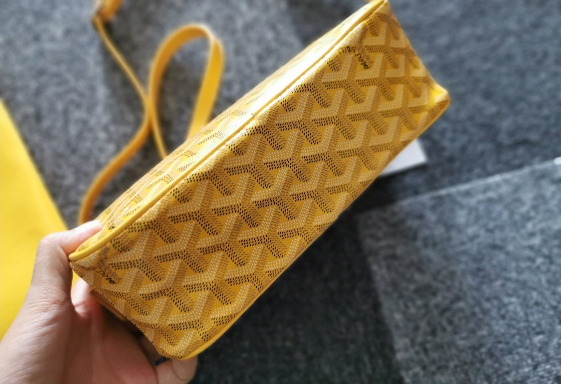 GOYARD CAP-VERT PM BAG 23X8X14CM YELLOW CANVAS