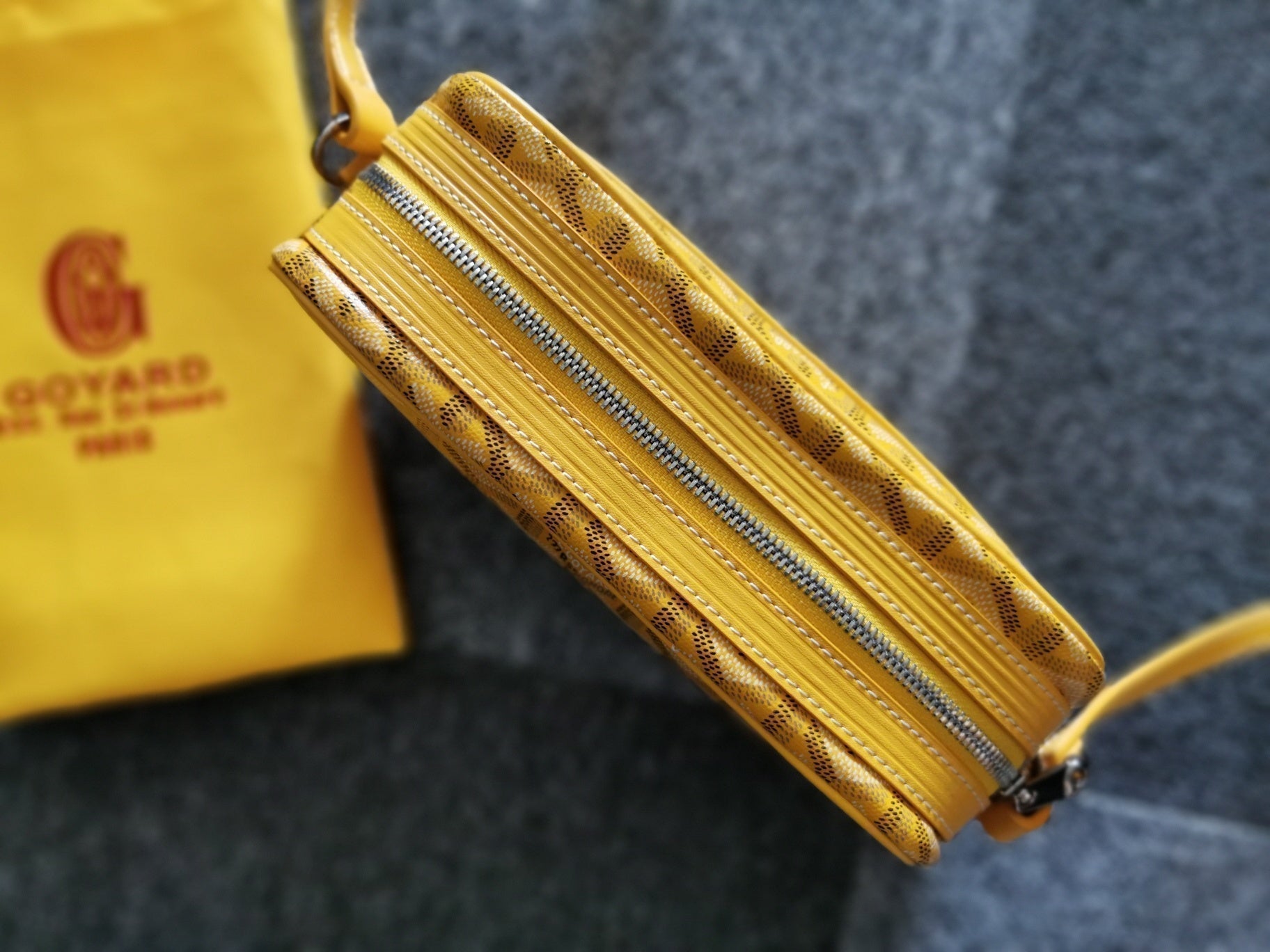 GOYARD CAP-VERT PM BAG 23X8X14CM YELLOW CANVAS