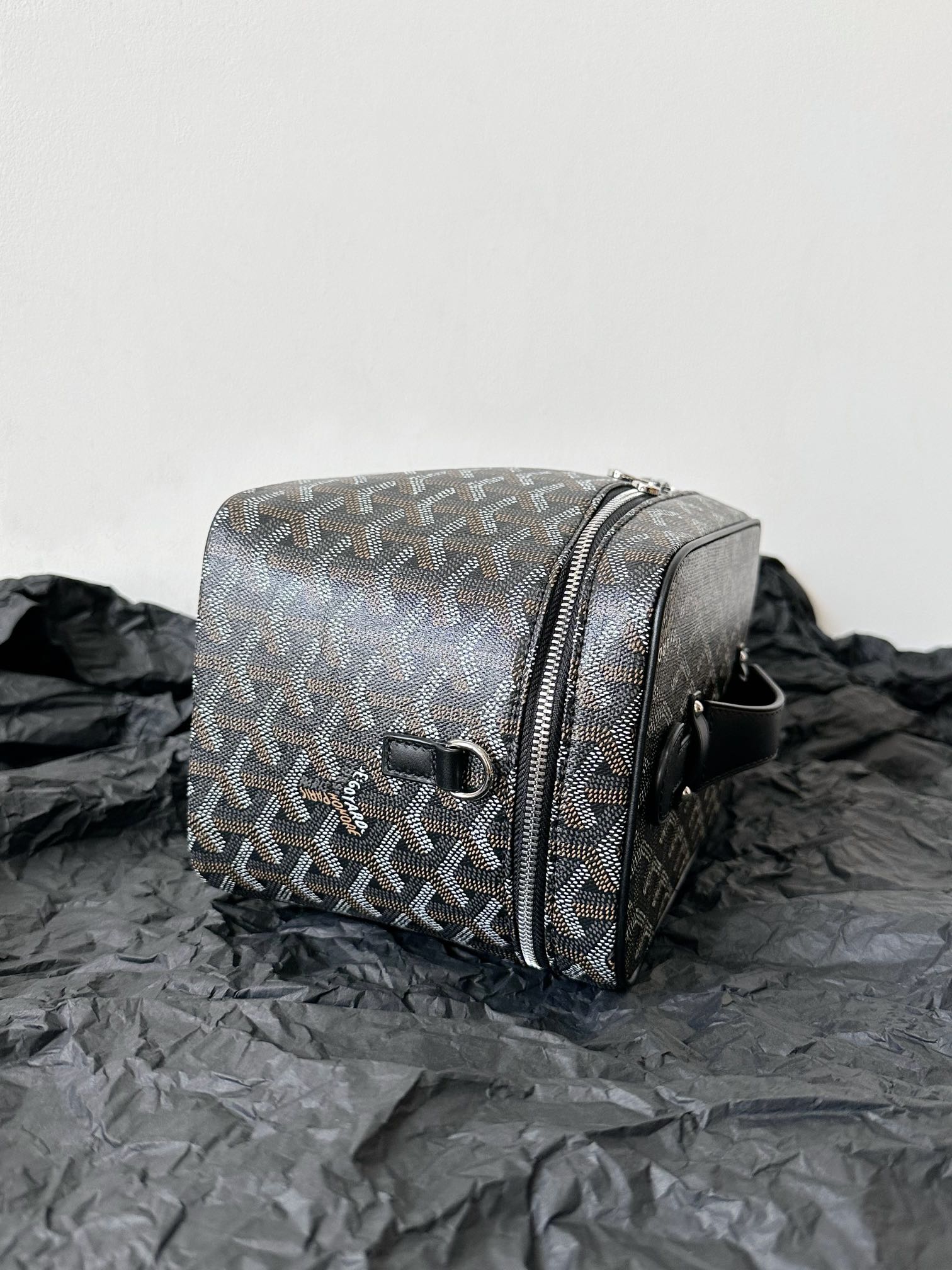 GOYARD GOYA MAKEUP BOX BAG 20CM BLACK CANVAS