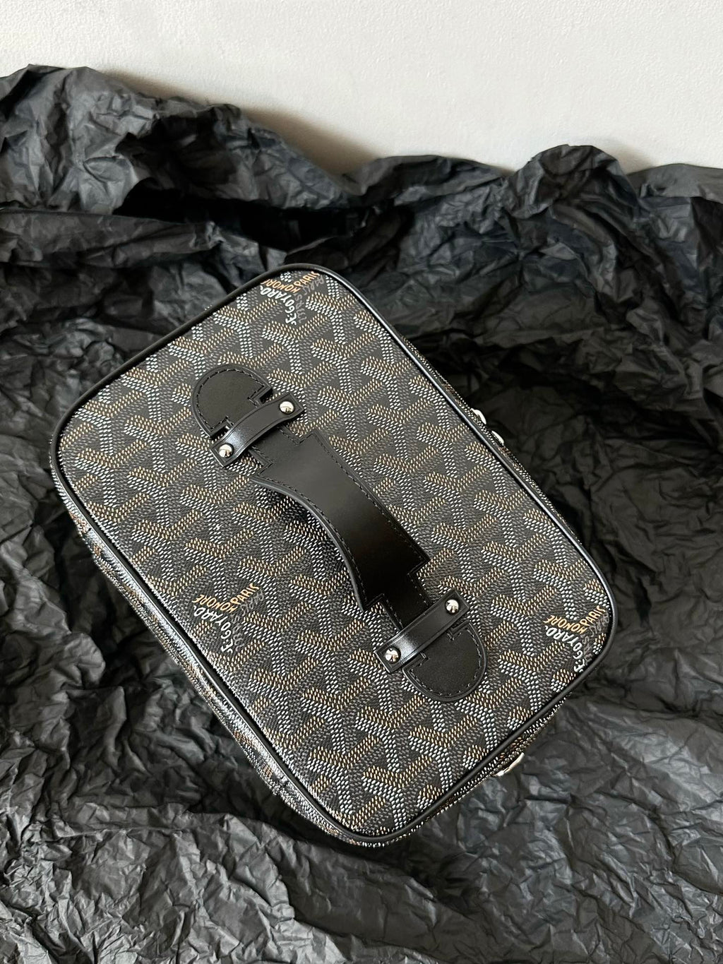 GOYARD GOYA MAKEUP BOX BAG 20CM BLACK CANVAS