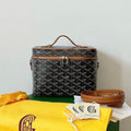 GOYARD GOYA MAKEUP BOX BAG 20CM BLACK AND TAN CANVAS