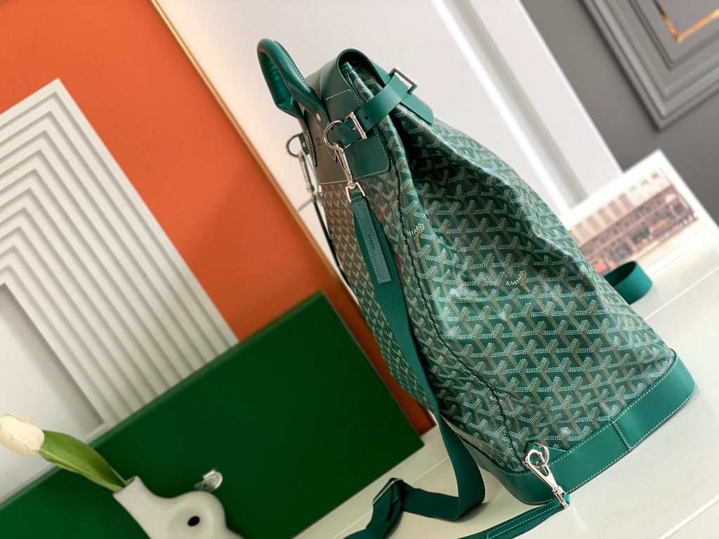 GOYARD GOYA STEAMER PM BAG 48CM GREEN CANVAS