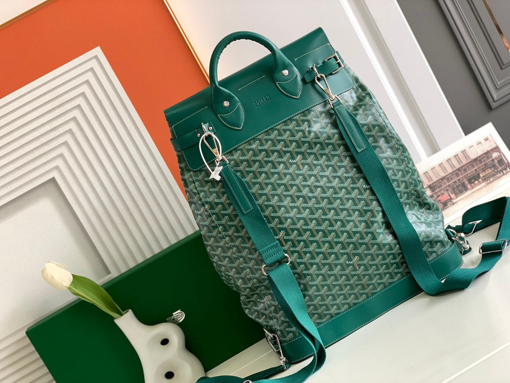 GOYARD GOYA STEAMER PM BAG 48CM GREEN CANVAS