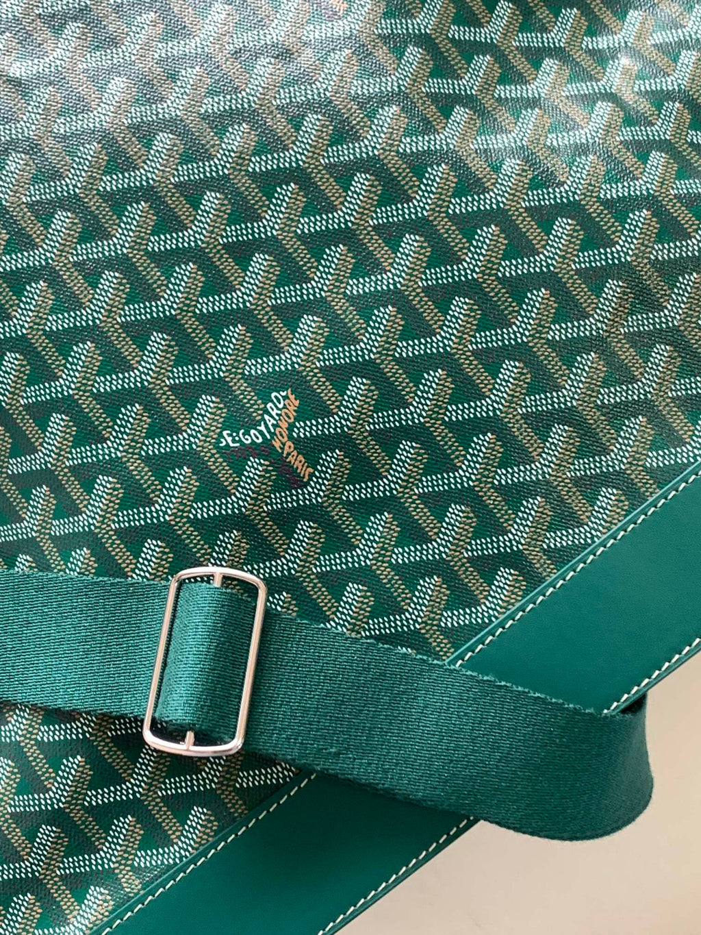 GOYARD GOYA STEAMER PM BAG 48CM GREEN CANVAS