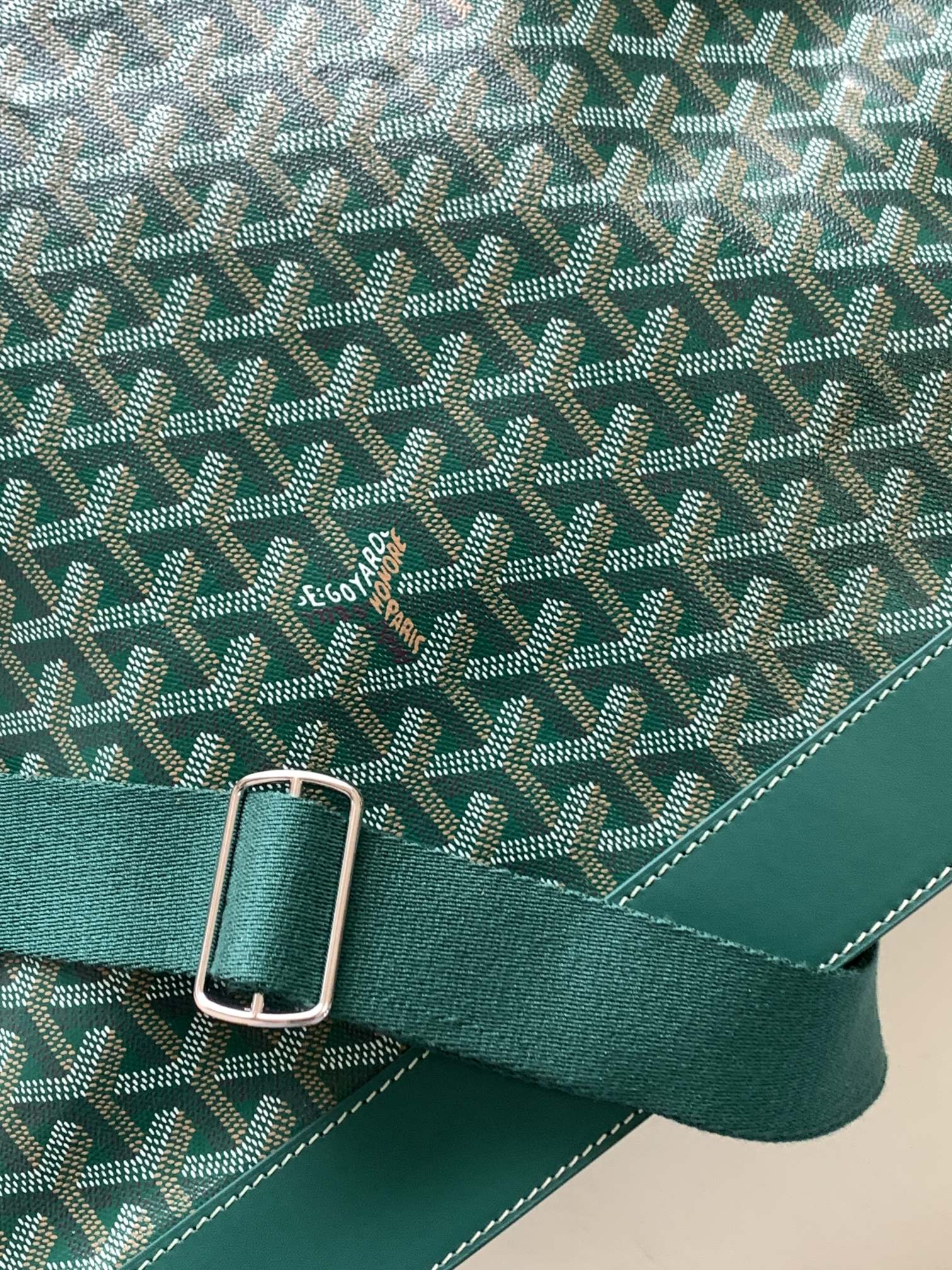 GOYARD GOYA STEAMER PM BAG 48CM GREEN CANVAS