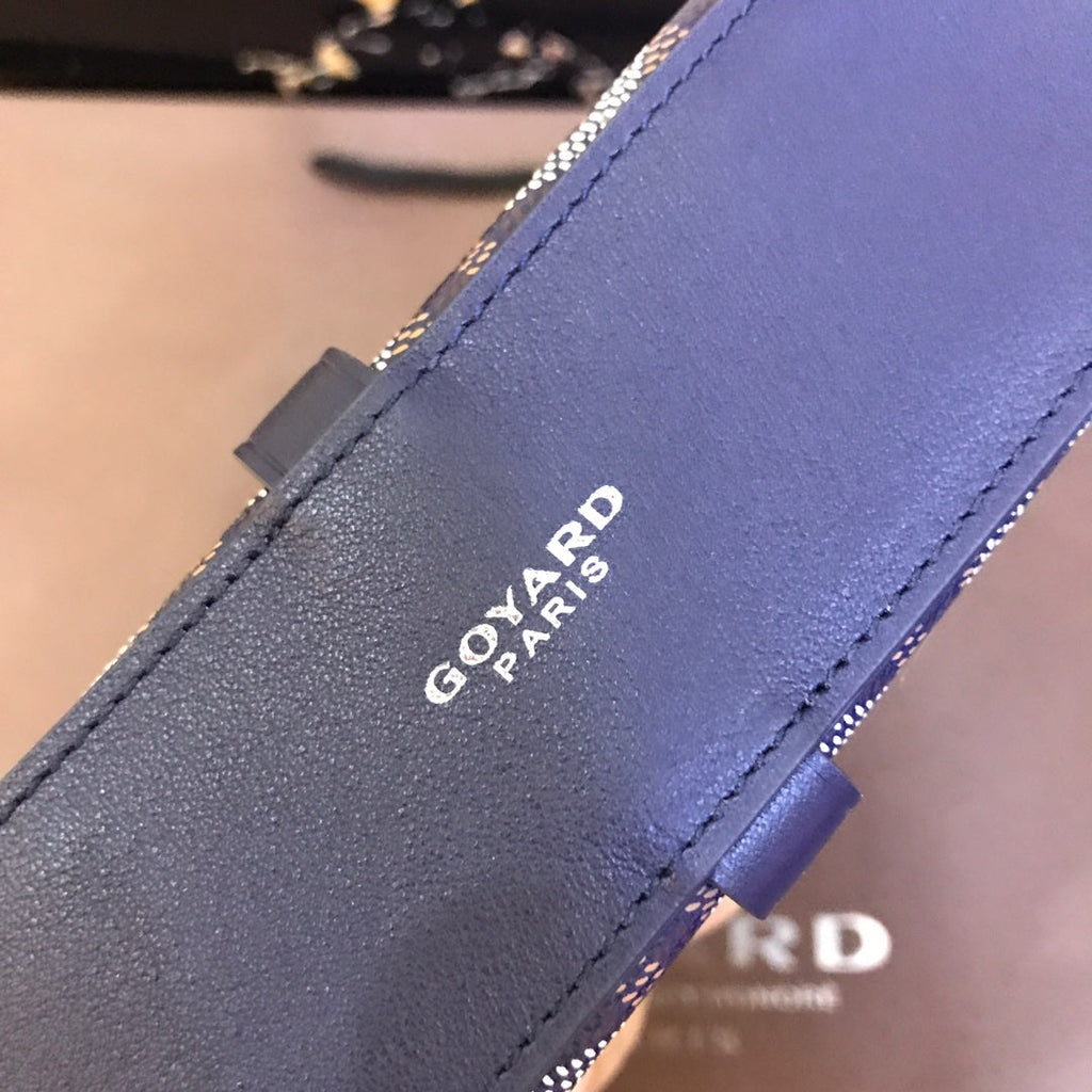 GOYARD MINAUDIERE TRUNK BAG 17CM NAVY BLUE CANVAS