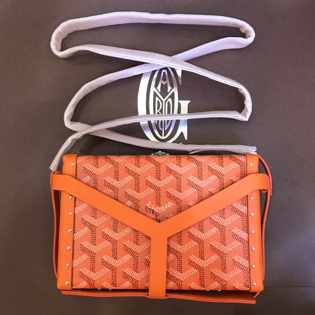 GOYARD MINAUDIERE TRUNK BAG 17CM ORANGE CANVAS