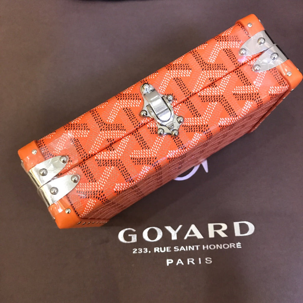 GOYARD MINAUDIERE TRUNK BAG 17CM ORANGE CANVAS
