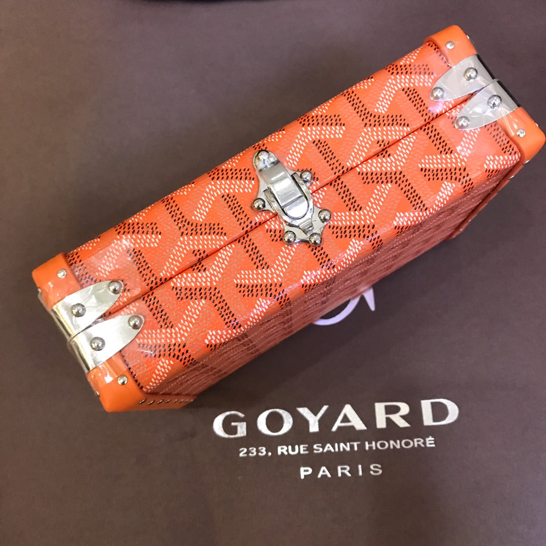 GOYARD MINAUDIERE TRUNK BAG 17CM ORANGE CANVAS