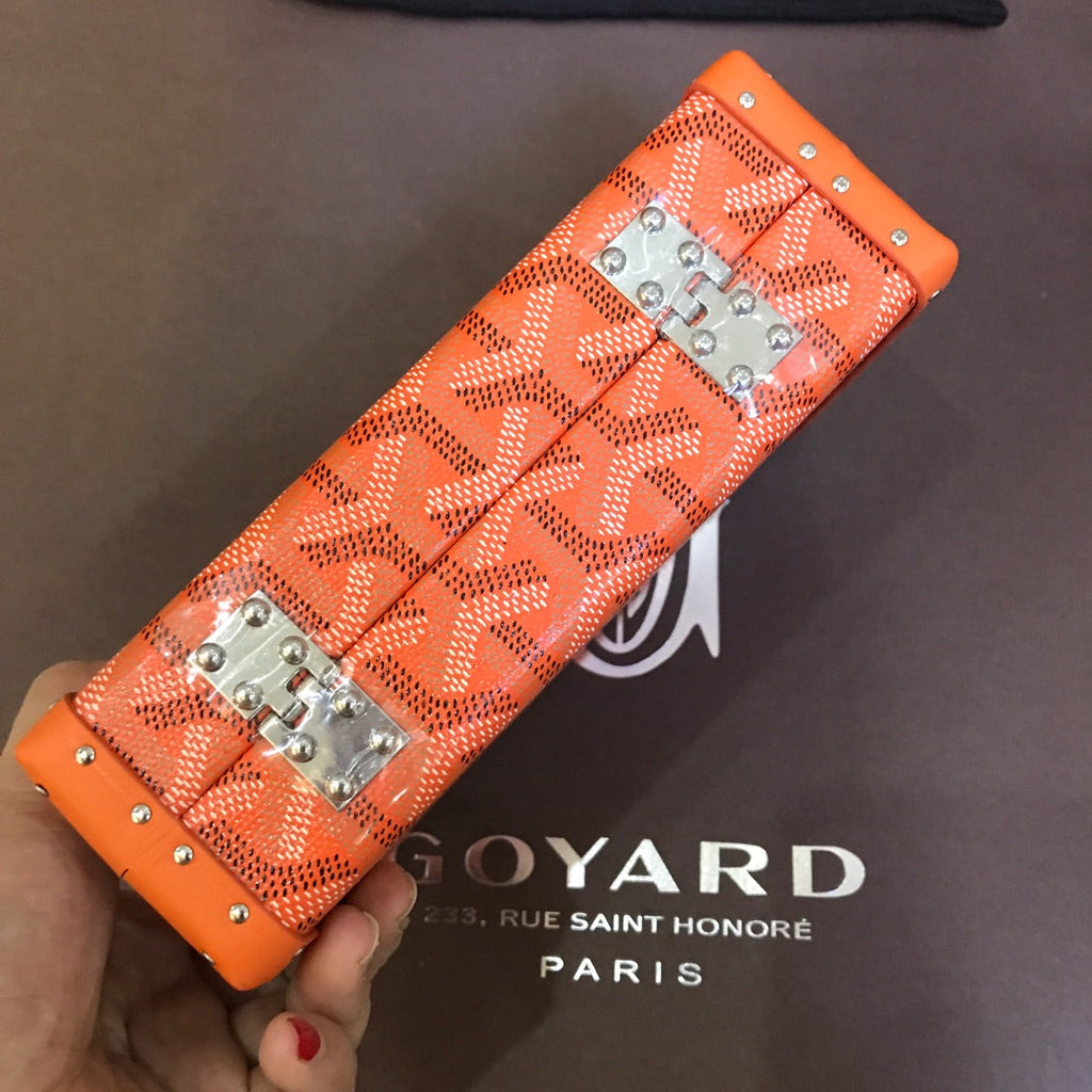 GOYARD MINAUDIERE TRUNK BAG 17CM ORANGE CANVAS