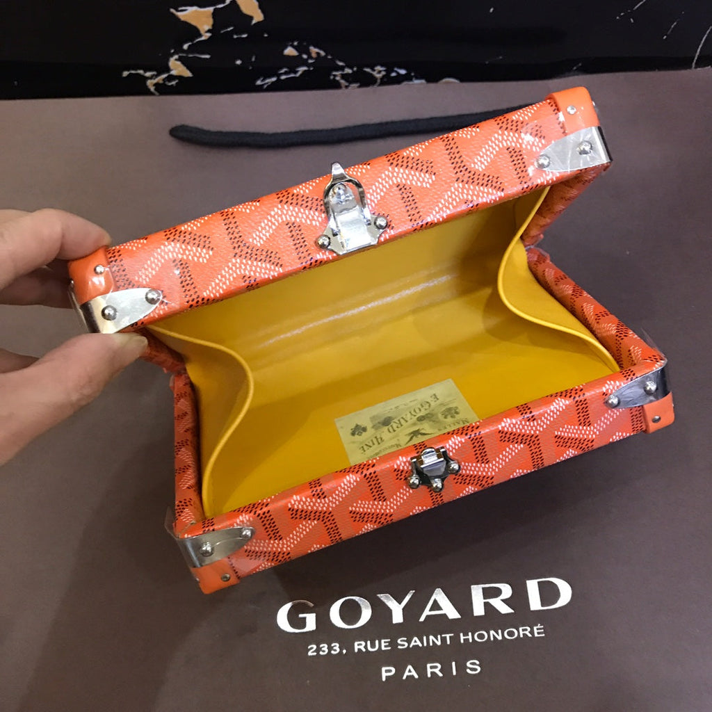 GOYARD MINAUDIERE TRUNK BAG 17CM ORANGE CANVAS