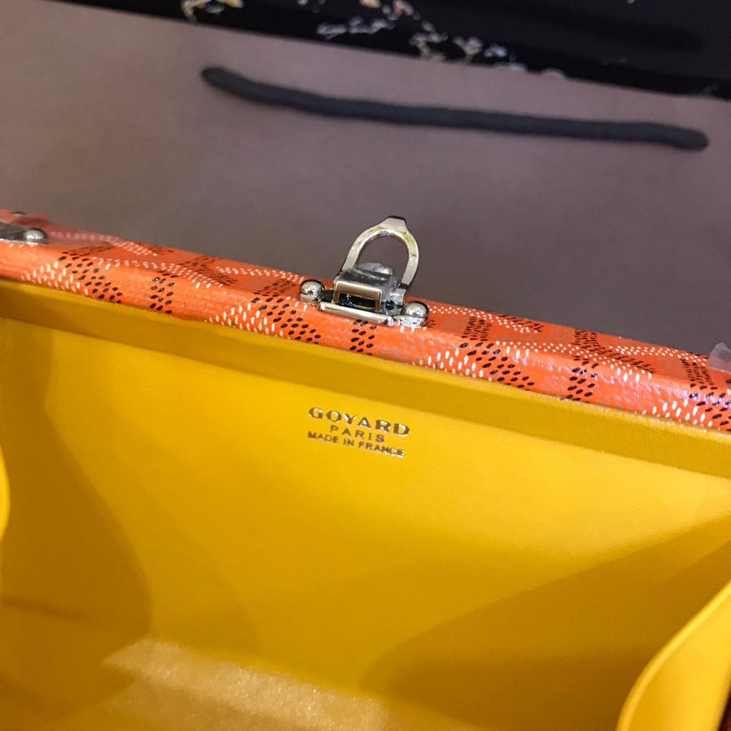 GOYARD MINAUDIERE TRUNK BAG 17CM ORANGE CANVAS