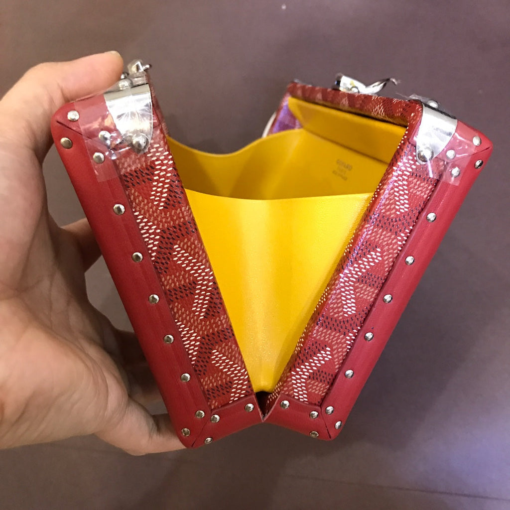 GOYARD MINAUDIERE TRUNK BAG 17CM RED CANVAS