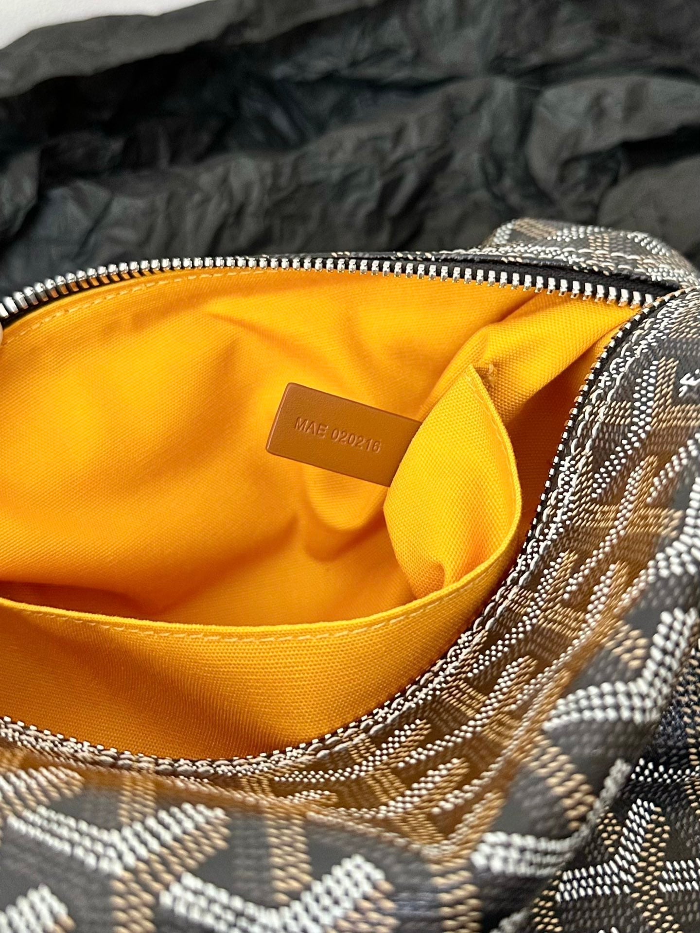 GOYARD GOYA COSMETIC BAG 24CM BLACK AND TAN CANVAS